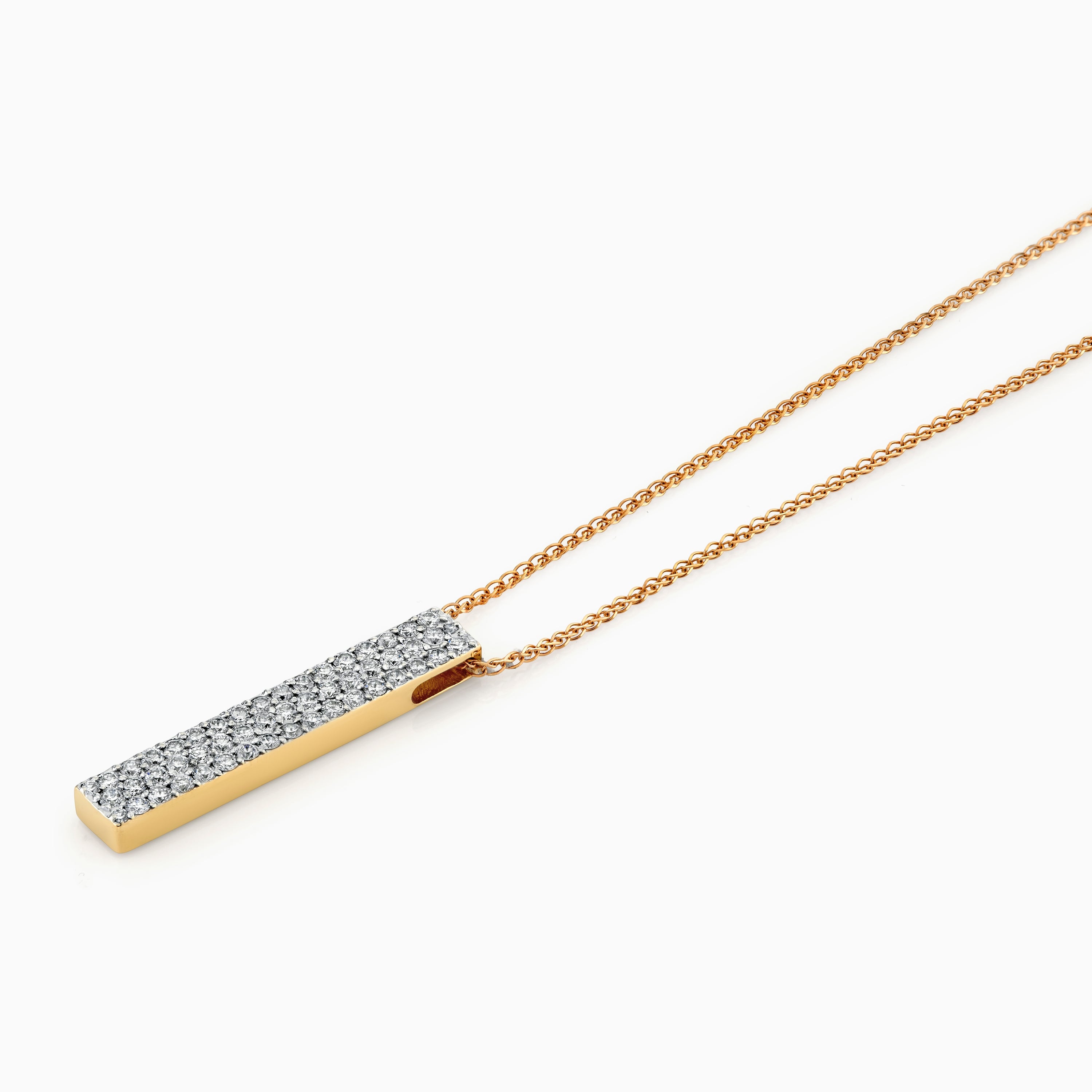 Pave Diamond Vertical Bar Pendant