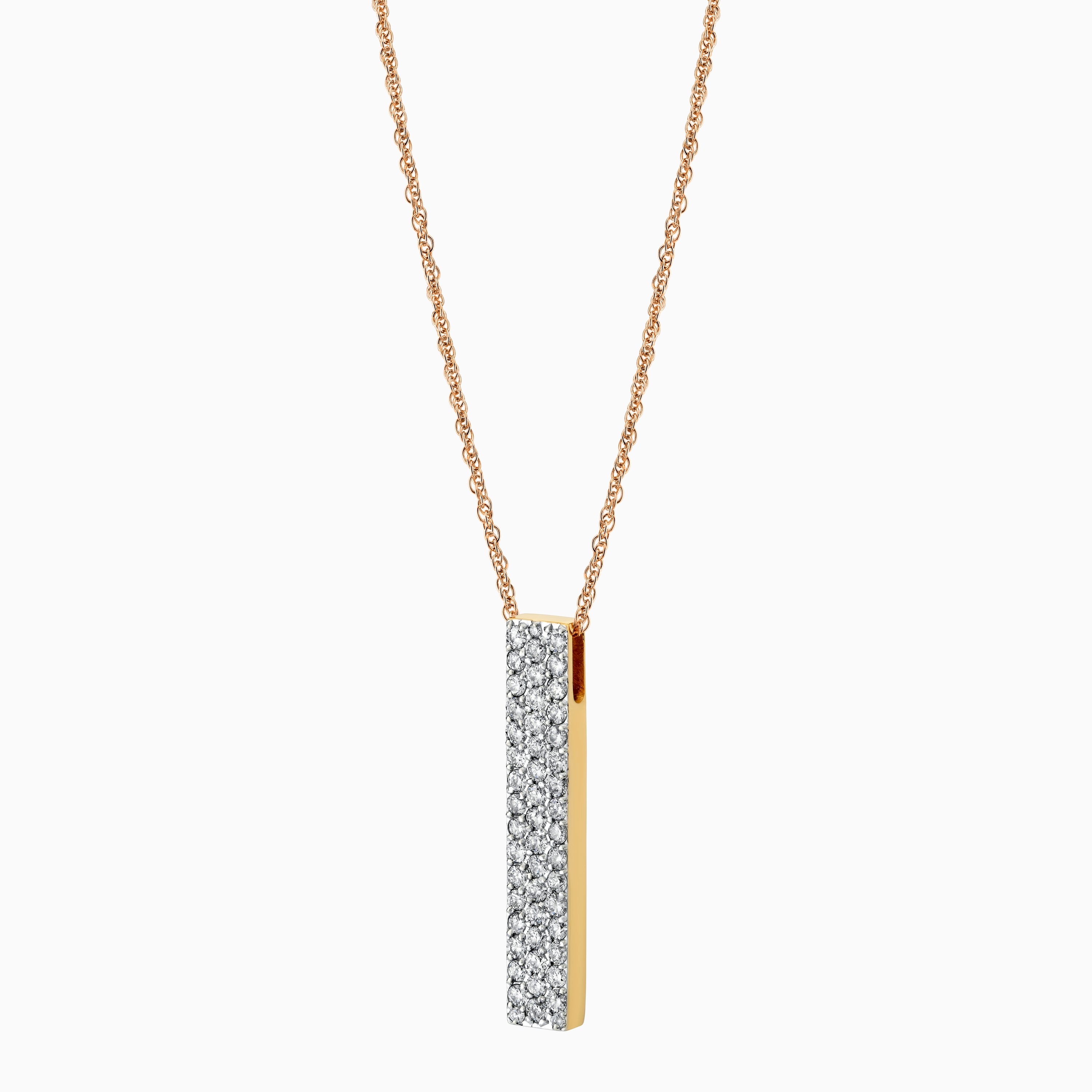 Pave Diamond Vertical Bar Pendant