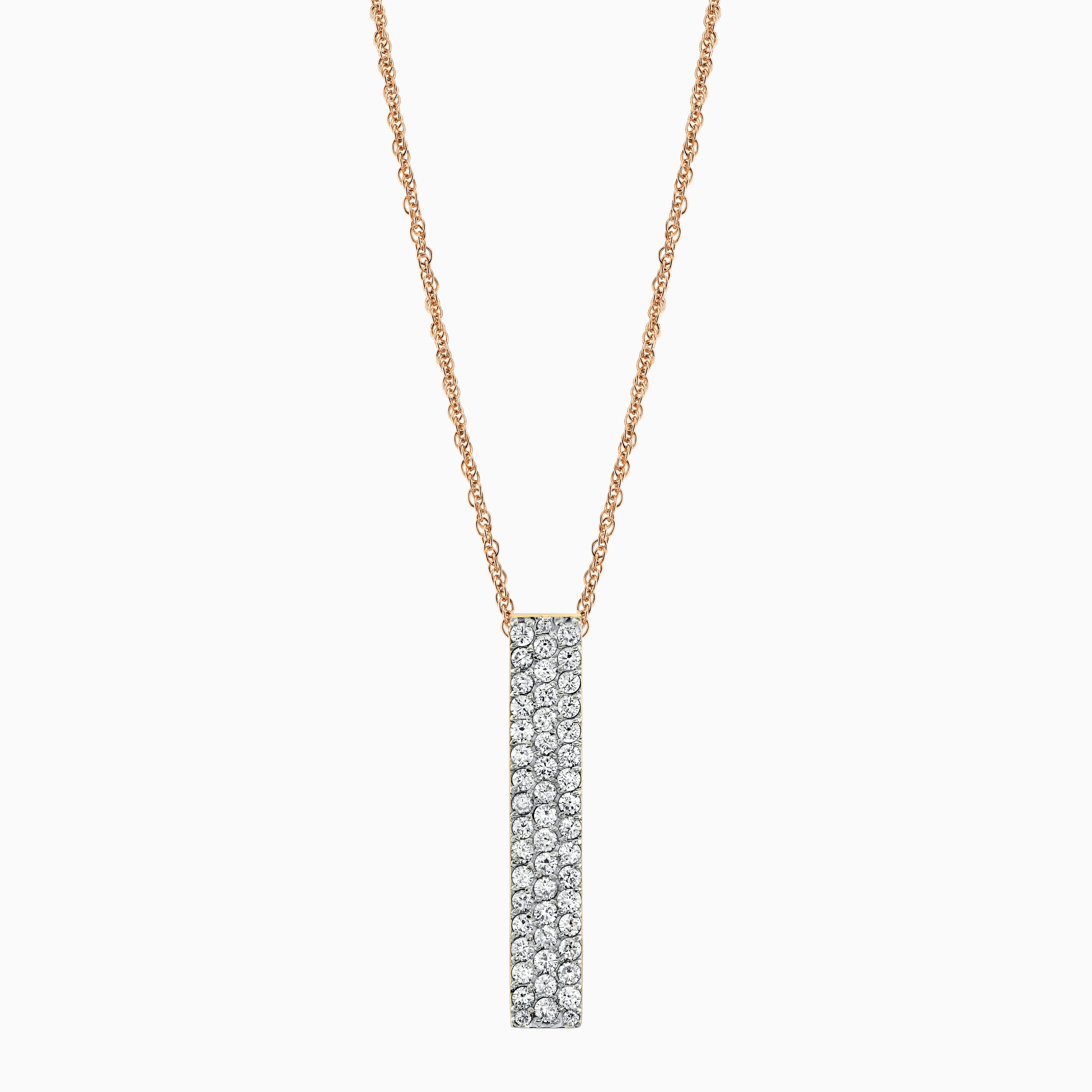 Pave Diamond Vertical Bar Pendant