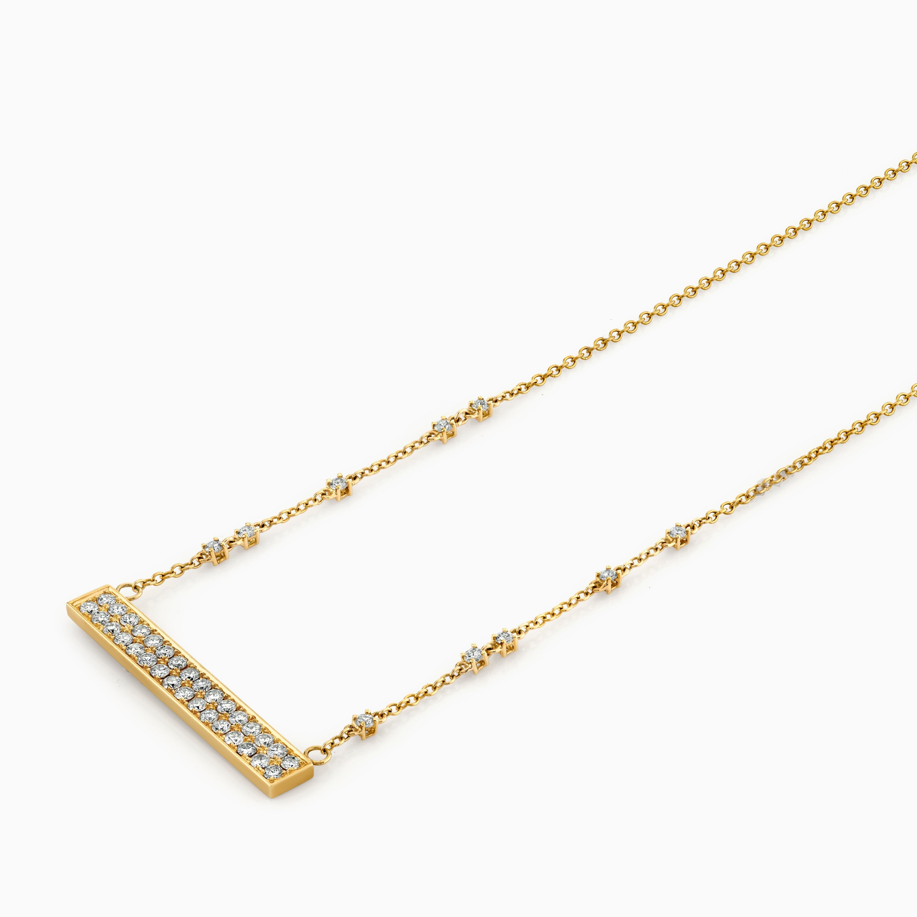 Pave Diamond Bar Necklace