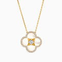 Mother of Pearl & Diamond Clover Necklace