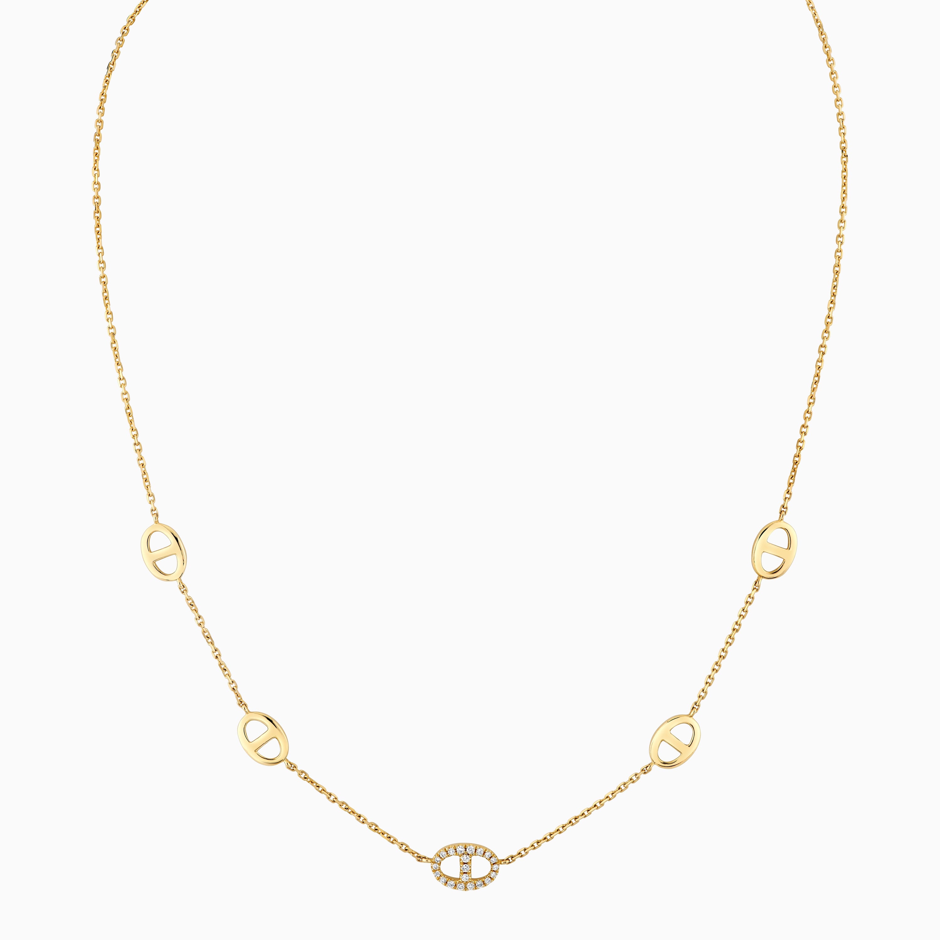 Diamond Mariner Station Necklace