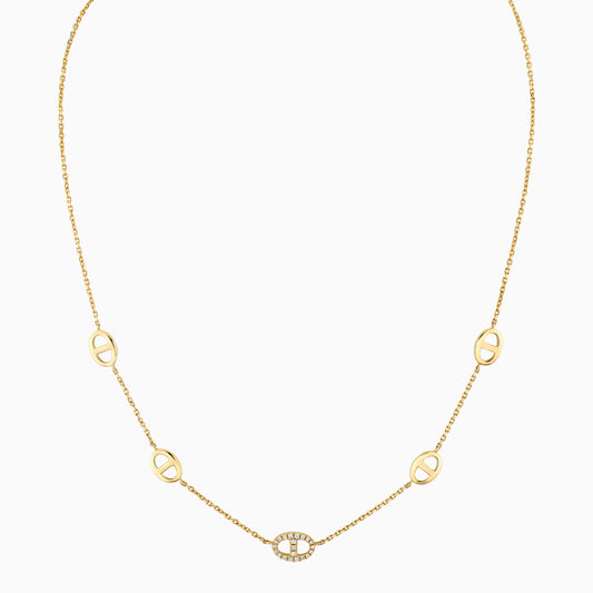 Diamond Mariner Station Necklace