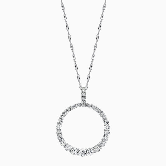 White Gold Diamond Circle Pendant