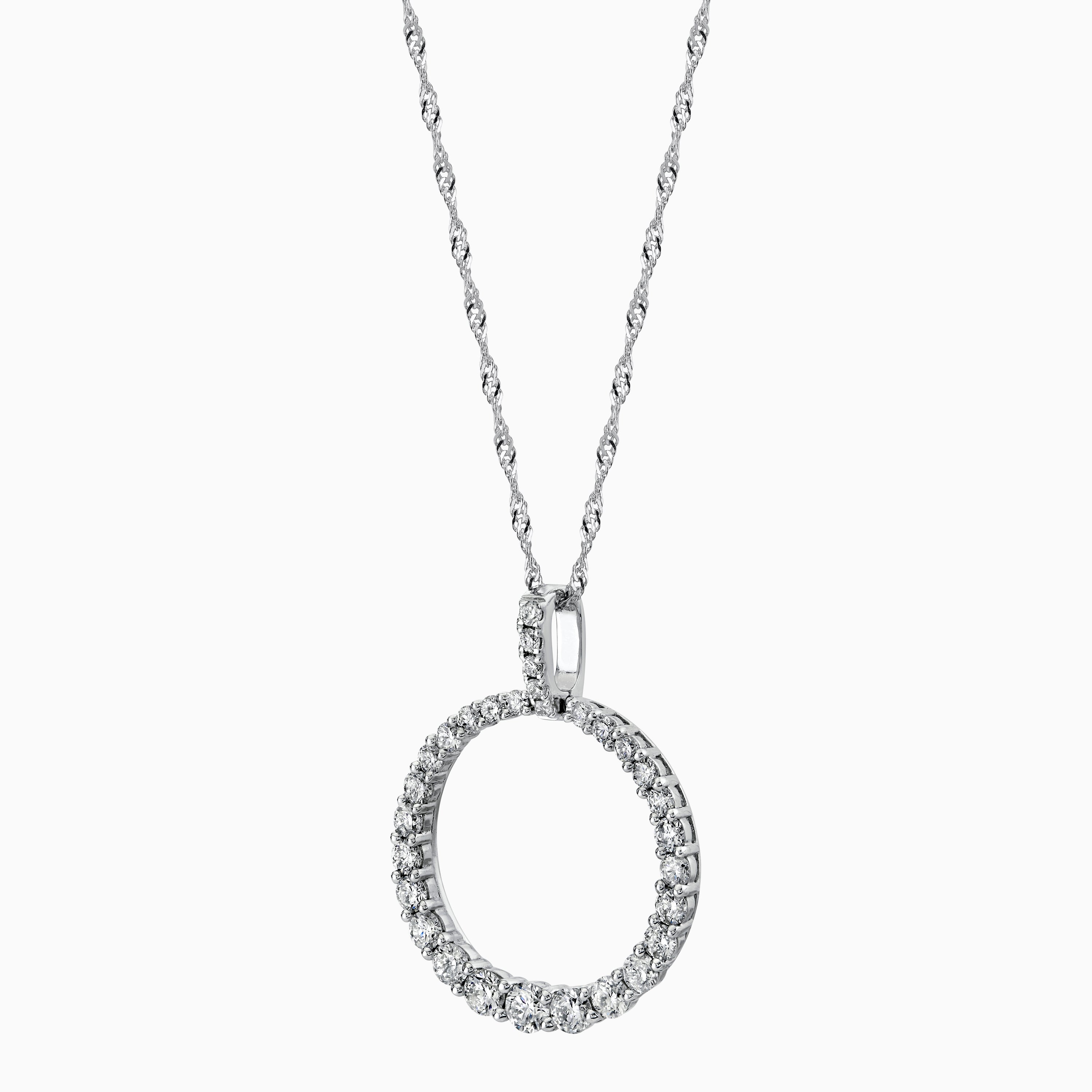 White Gold Diamond Circle Pendant