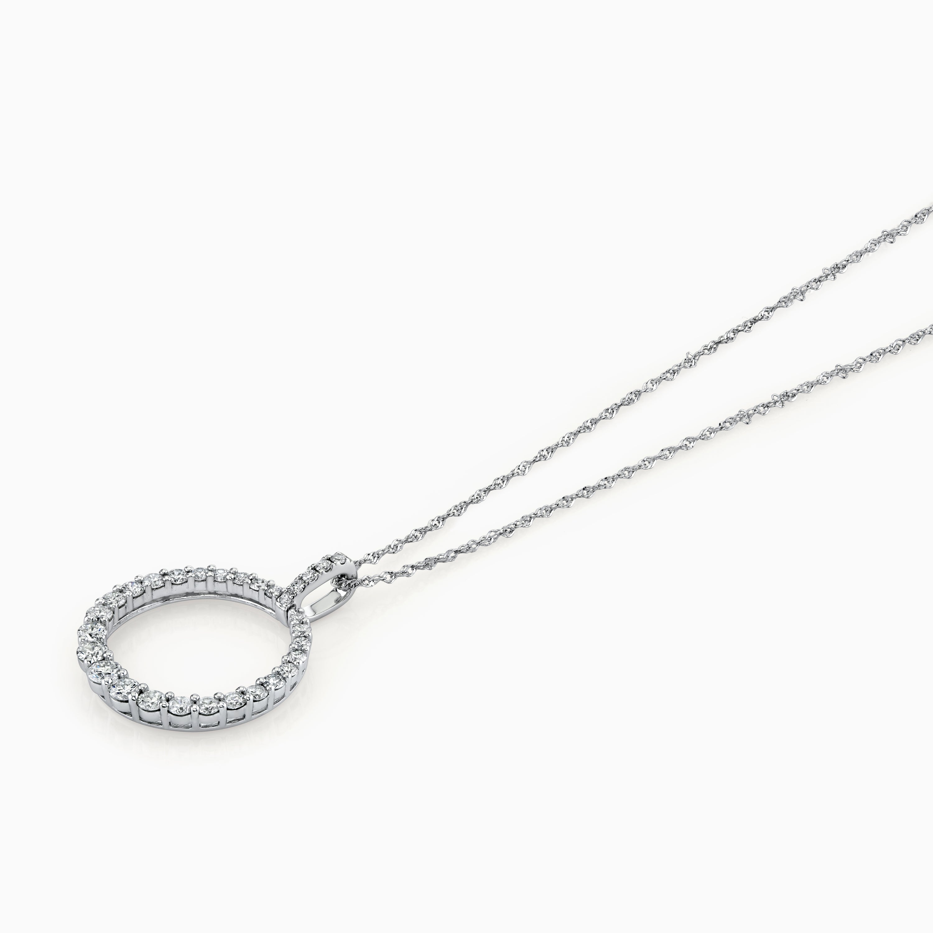 White Gold Diamond Circle Pendant