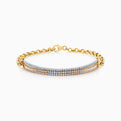 Tri-Color Triple Bar Diamond Bar Bracelet