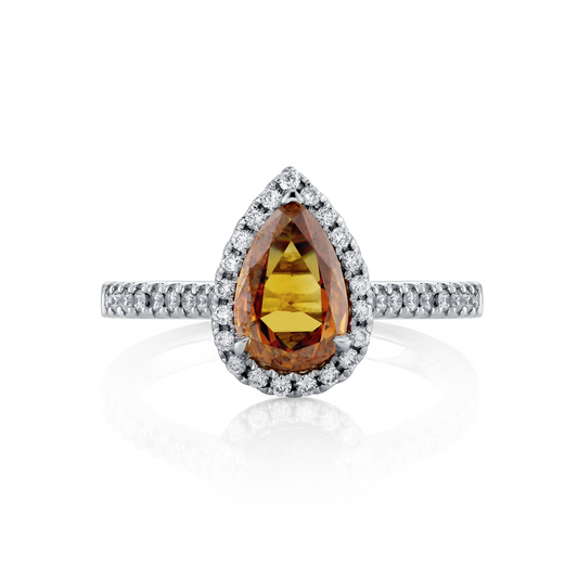 Fancy Brown Diamond Halo Diamond Ring