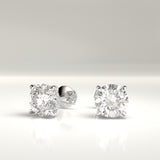 Hensley Natural Round Diamond Hidden Halo Stud Earrings