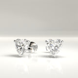 Hensley Natural Heart Shape Diamond Hidden Halo Stud Earrings