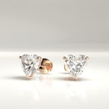 Hensley Natural Heart Shape Diamond Hidden Halo Stud Earrings