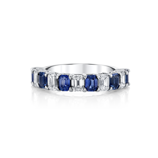 Emerald Cut Sapphire & Diamond Ring