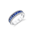 Princess Cut Sapphire & Diamond Ring