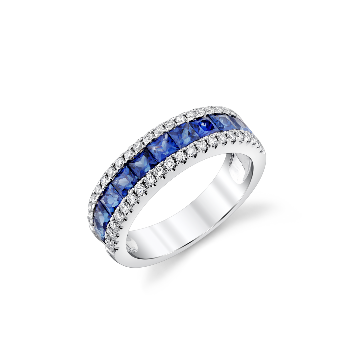 Princess Cut Sapphire & Diamond Ring