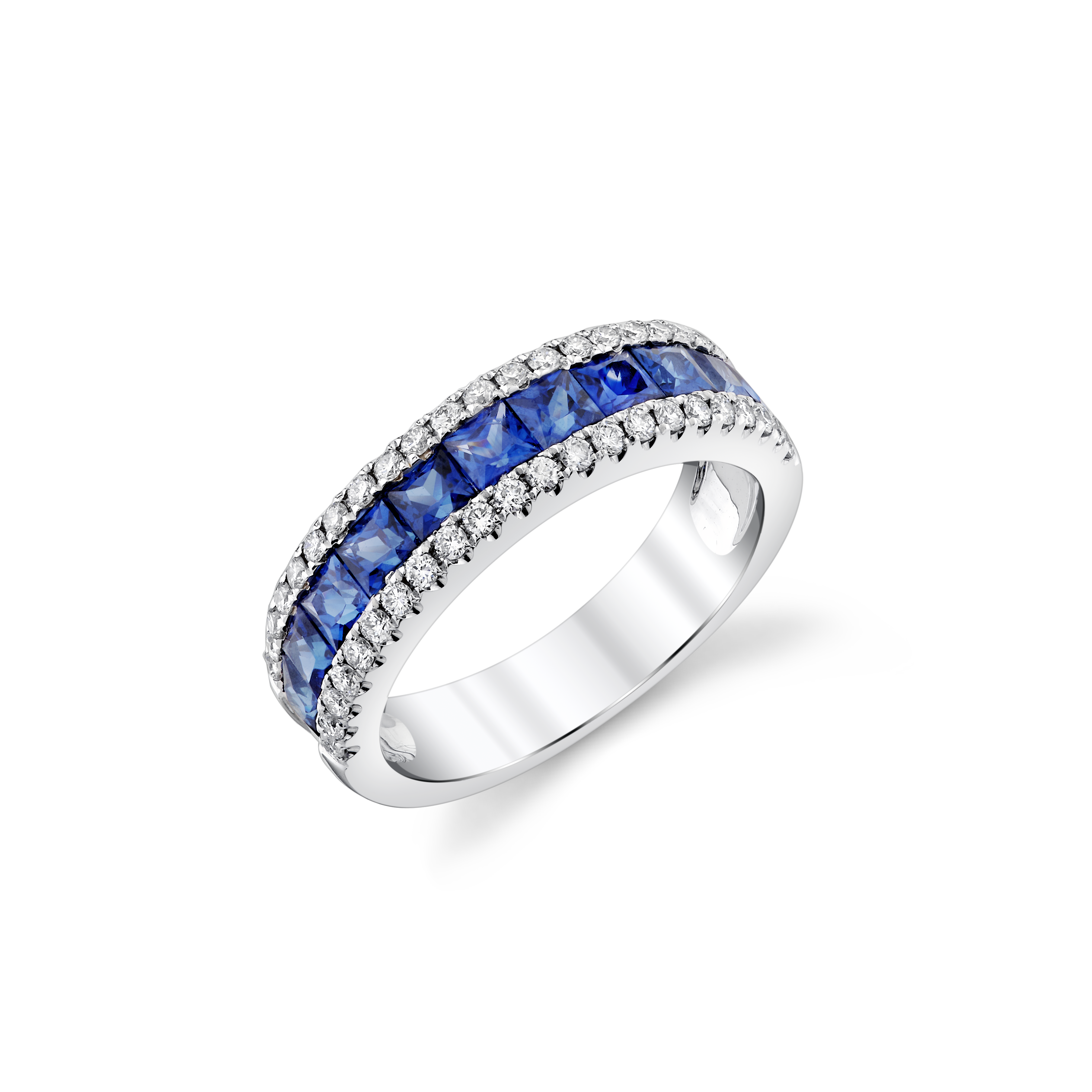 Princess Cut Sapphire & Diamond Ring