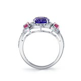 Tanzanite & Pink Sapphire Halo Ring