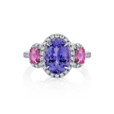 Tanzanite & Pink Sapphire Halo Ring