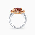 Two Tone Red Spinel And Diamond Ring