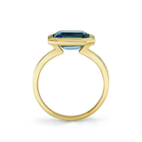 East to West London Blue Topaz Bezel Ring