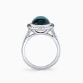 Cabochon Blue Topaz & Diamond Rin g
