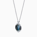 Cabochon London Blue Topaz & Diamond Pendant