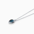 Cabochon London Blue Topaz & Diamond Pendant