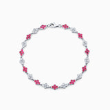 Ruby & Diamond Fashion Clover Bracelet