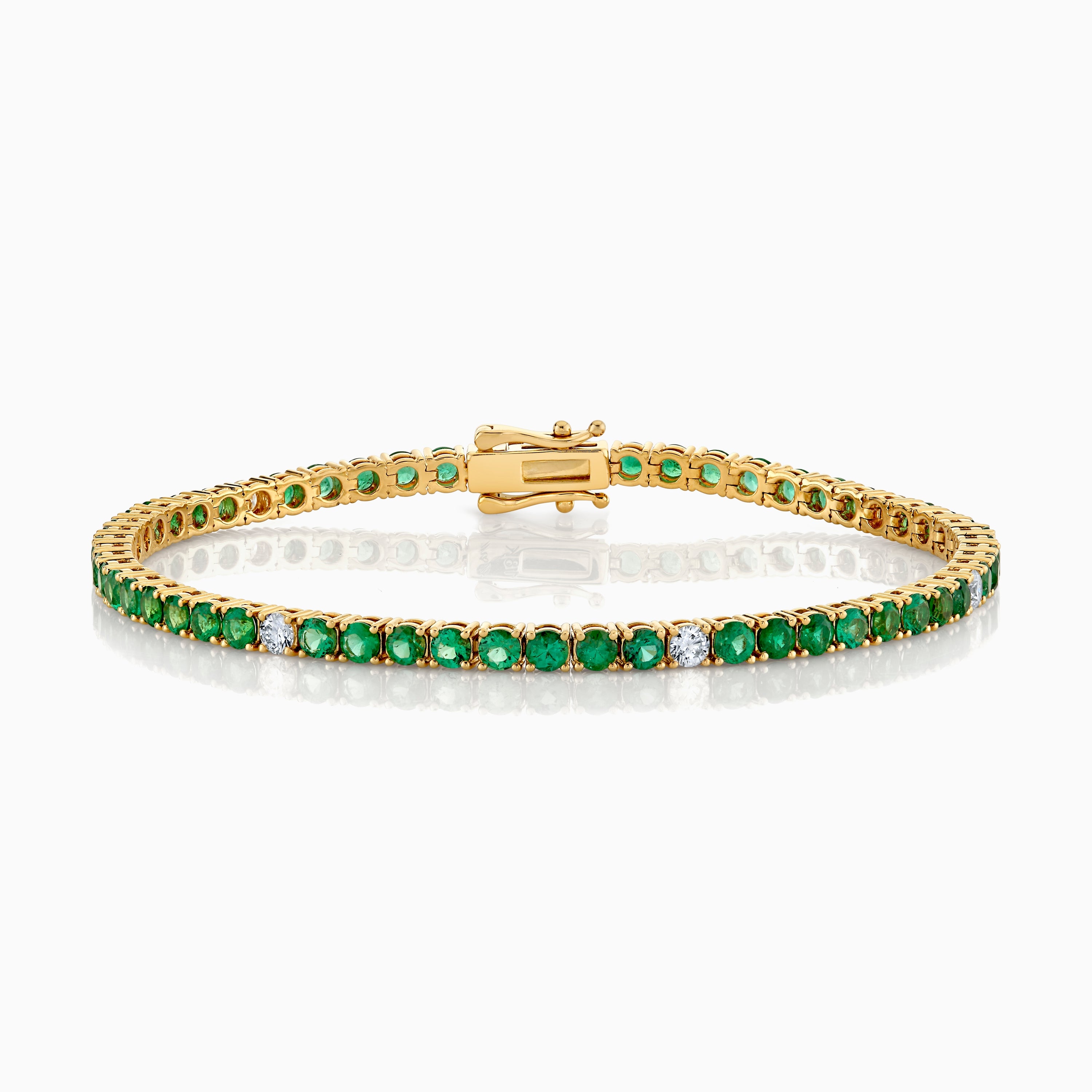 Emerald & Diamond Tennis Bracelet
