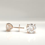Hensley Natural Round Diamond Hidden Halo Stud Earrings