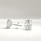 Hensley Lab-Grown Oval Hidden Halo Stud Earrings