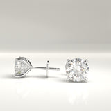 Hensley Natural Round Diamond Hidden Halo Stud Earrings