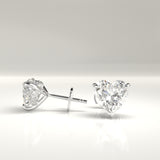 Hensley Natural Heart Shape Diamond Hidden Halo Stud Earrings