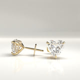 Hensley Natural Heart Shape Diamond Hidden Halo Stud Earrings
