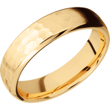 14K Yellow Gold + Hammer , Polish Finish