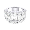 Baguette And Round Diamond Wide Fashion Ring