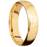 14K Yellow Gold + Hammer , Polish Finish