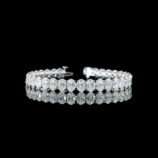 14K White Gold Lab-Grown Diamond Bracelet