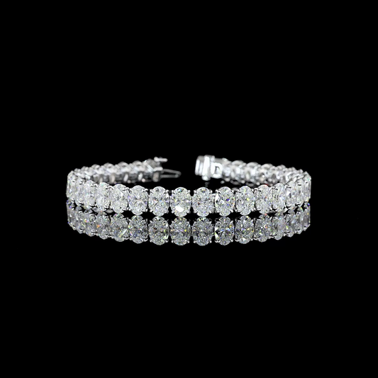 14K White Gold Lab-Grown Diamond Bracelet