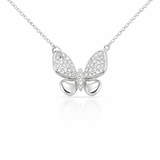 White Gold Diamond Butterfly Necklace