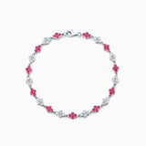 14K White Gold Ruby And Diamond Fashion Bracelet