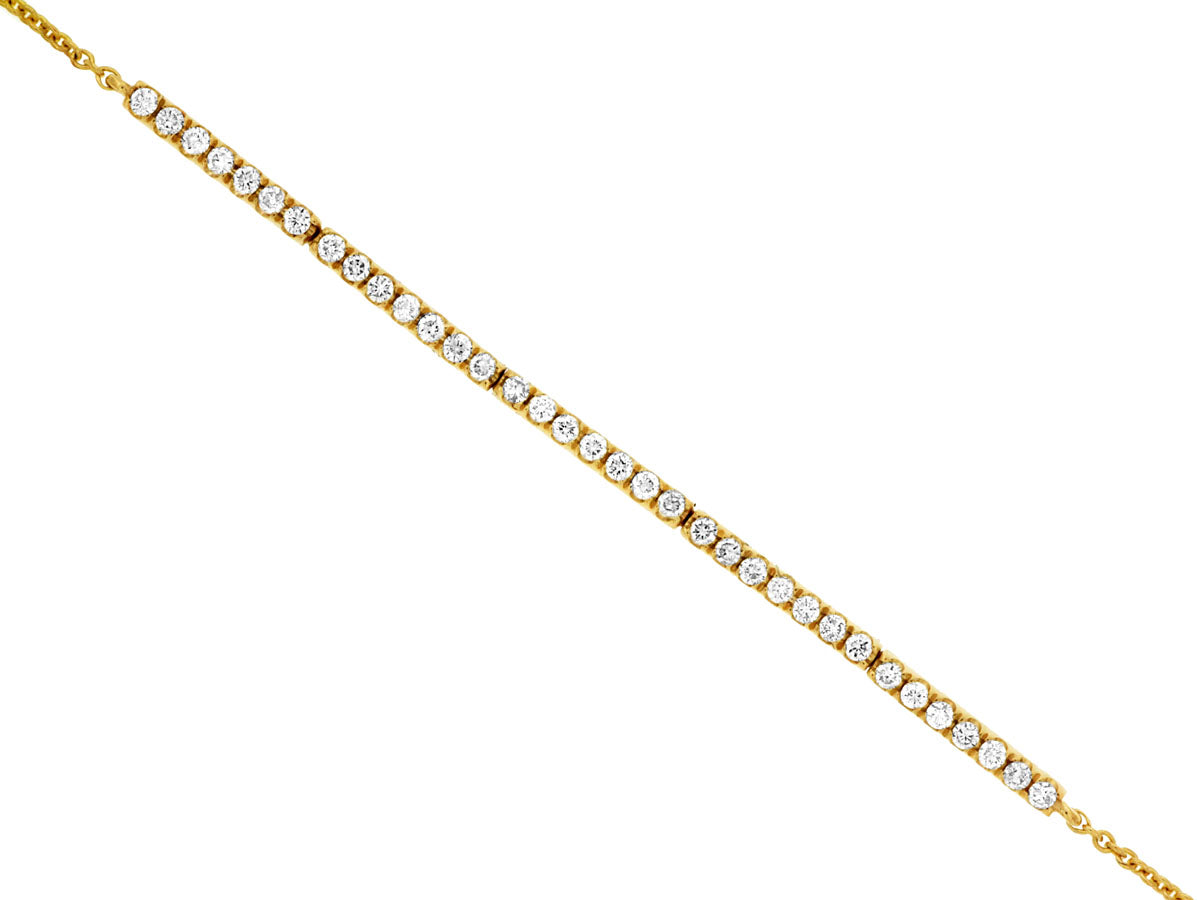 14K Yellow Gold Diamond Fashion Line Bracelet