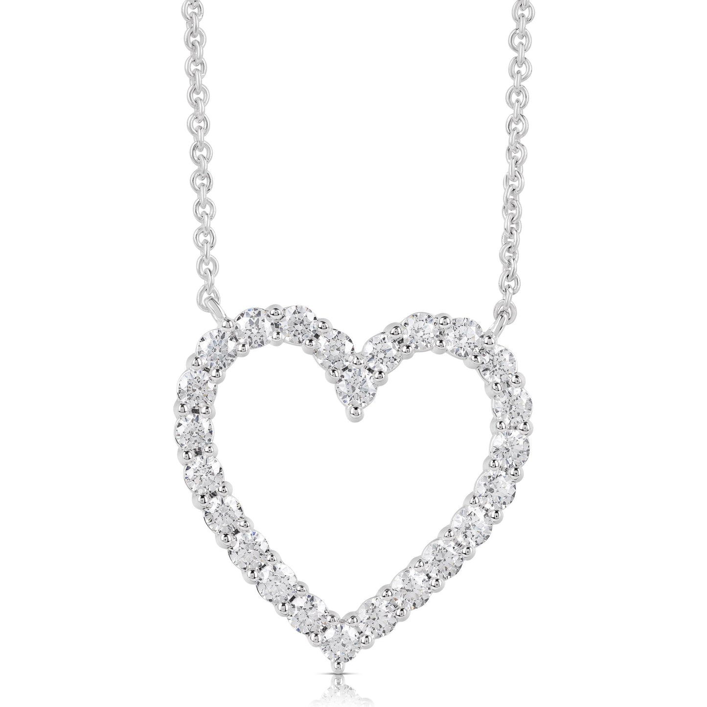 Clearly Flawless Heart Shape Diamond Necklace (1ctw)