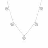 White Gold Diamond Clover Charm Necklace