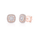 Diamond Cushion Cluster Earrings