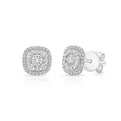 Diamond Cushion Cluster Earrings