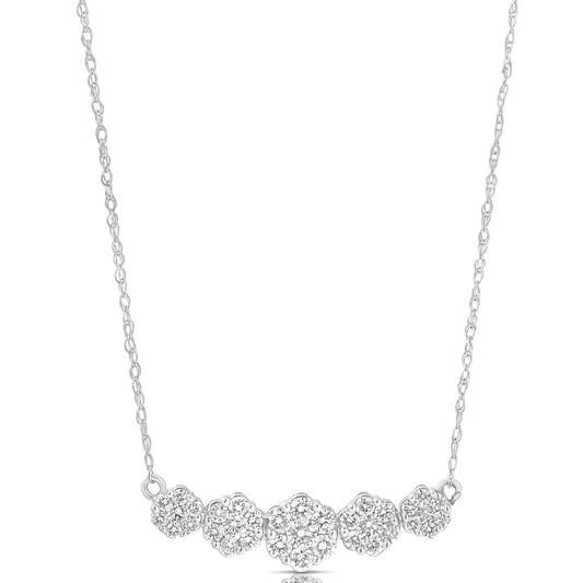 Graduating Flower Cluster Necklace (.50ctw)