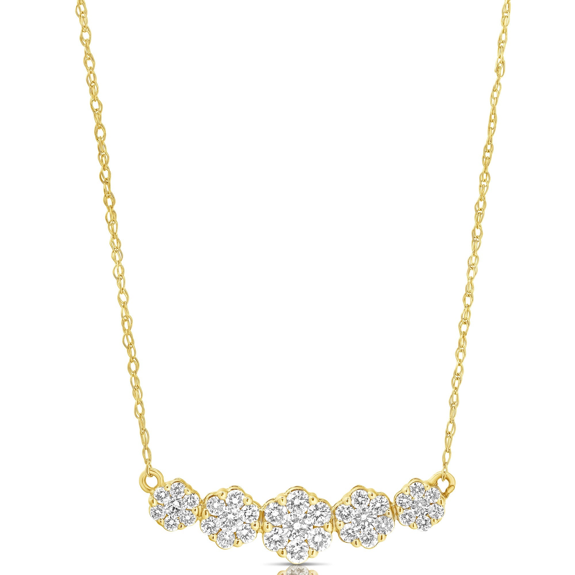 Graduating Flower Cluster Necklace (.50ctw)