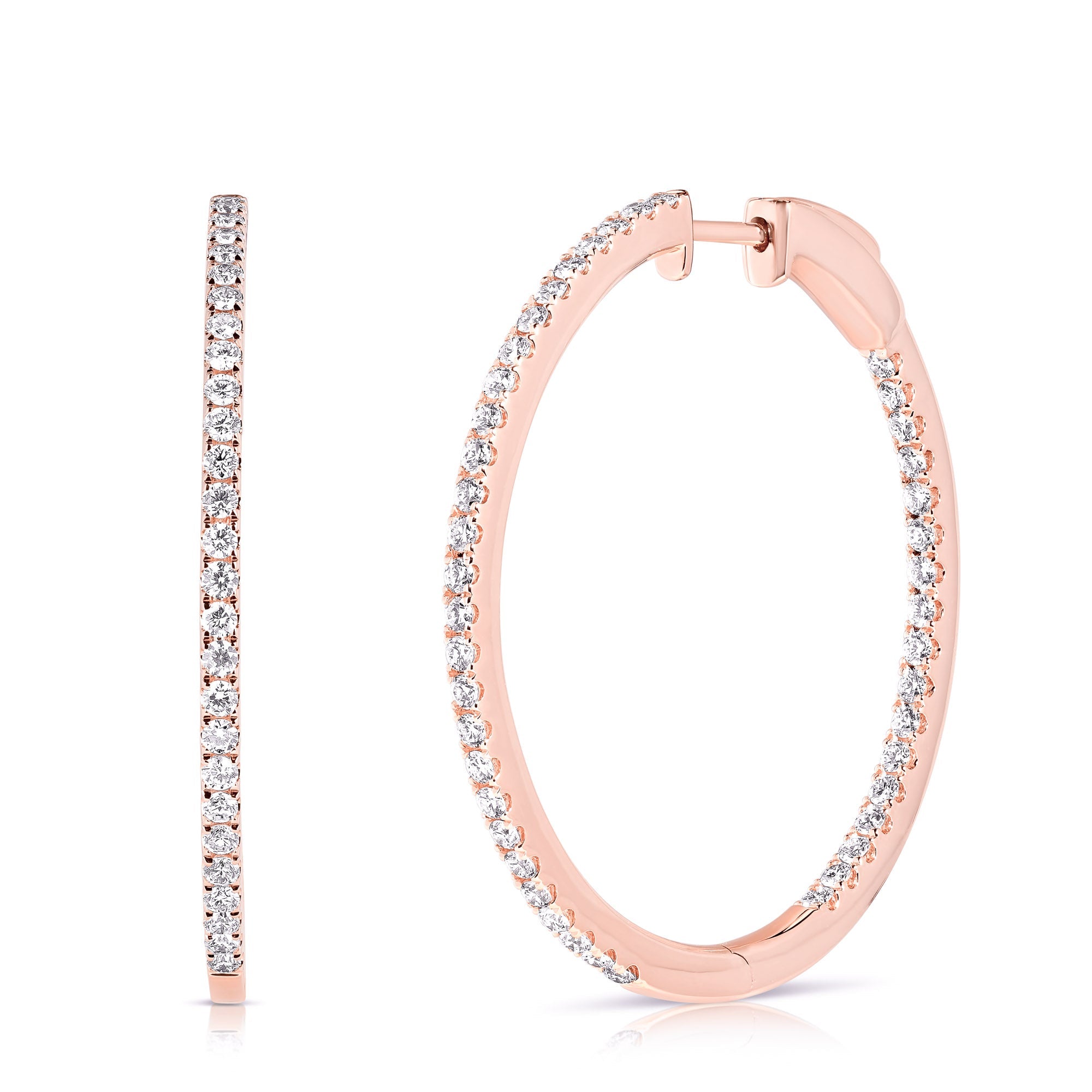 Premier Large Prong Set Round Hoops