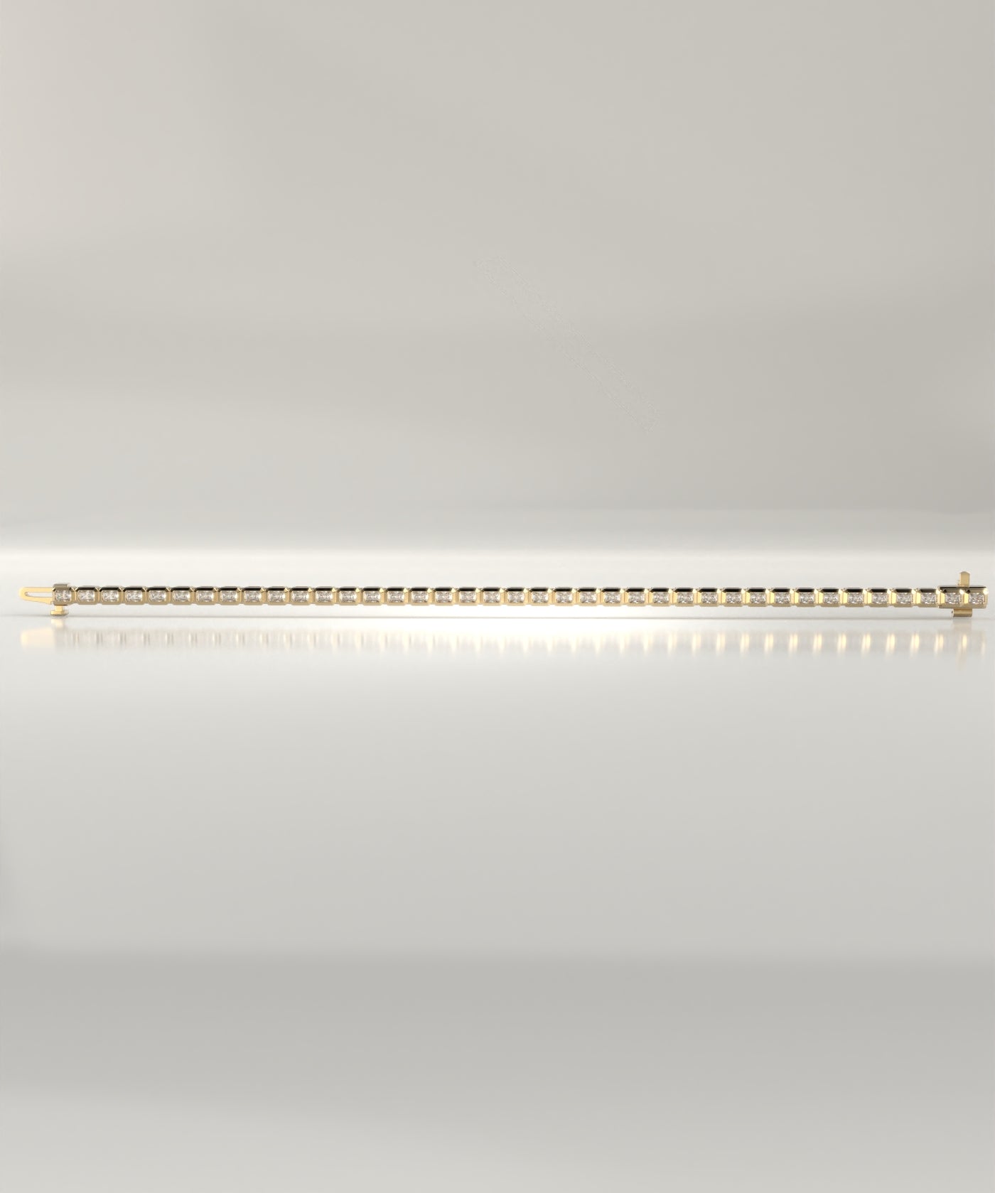 Thea Emerald-Cut Bezel Diamond Tennis Bracelet