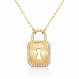 Yellow Gold Diamond Lock Pendant